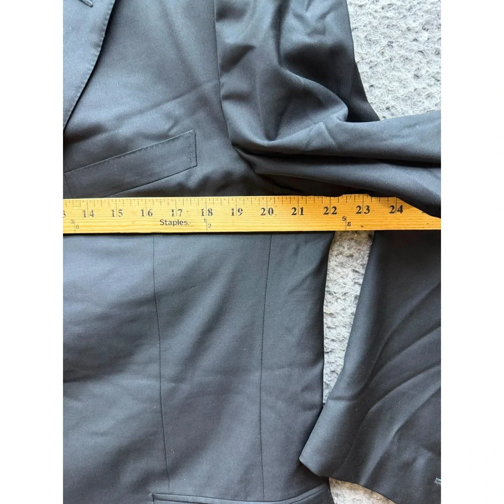 Ermenegildo Zegna Single-Breast Tailored Suit Blazer Jacket Black Mens Size 52R